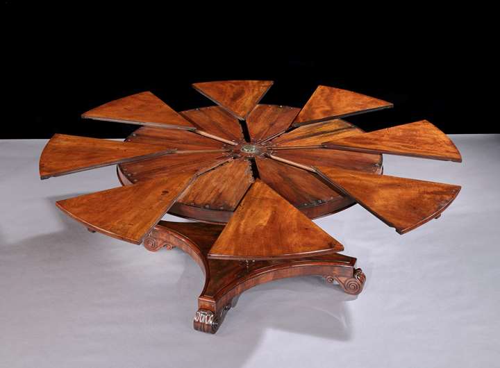 A WILLIAM IV RADIALLY EXTENDING DINING TABLE No. 6391